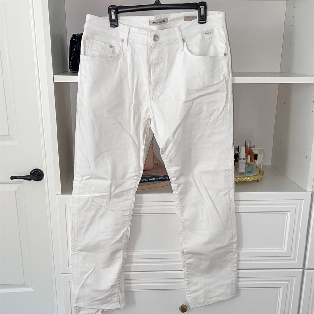 Mavi White Marcus Slim Straight Leg Jeans